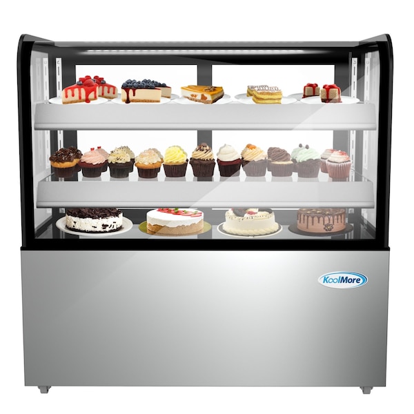 Koolmore Refrigerated Bakery Display Case for Cakes, Pies, and Pastries, 48 in Stainless Steel Frame CDHF-14C - main